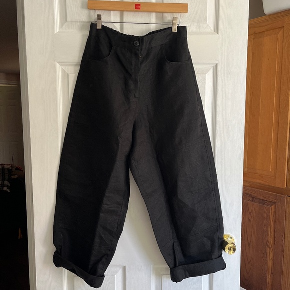 Maiwa Aloe Pant Linen Black Size Medium - Picture 1 of 3